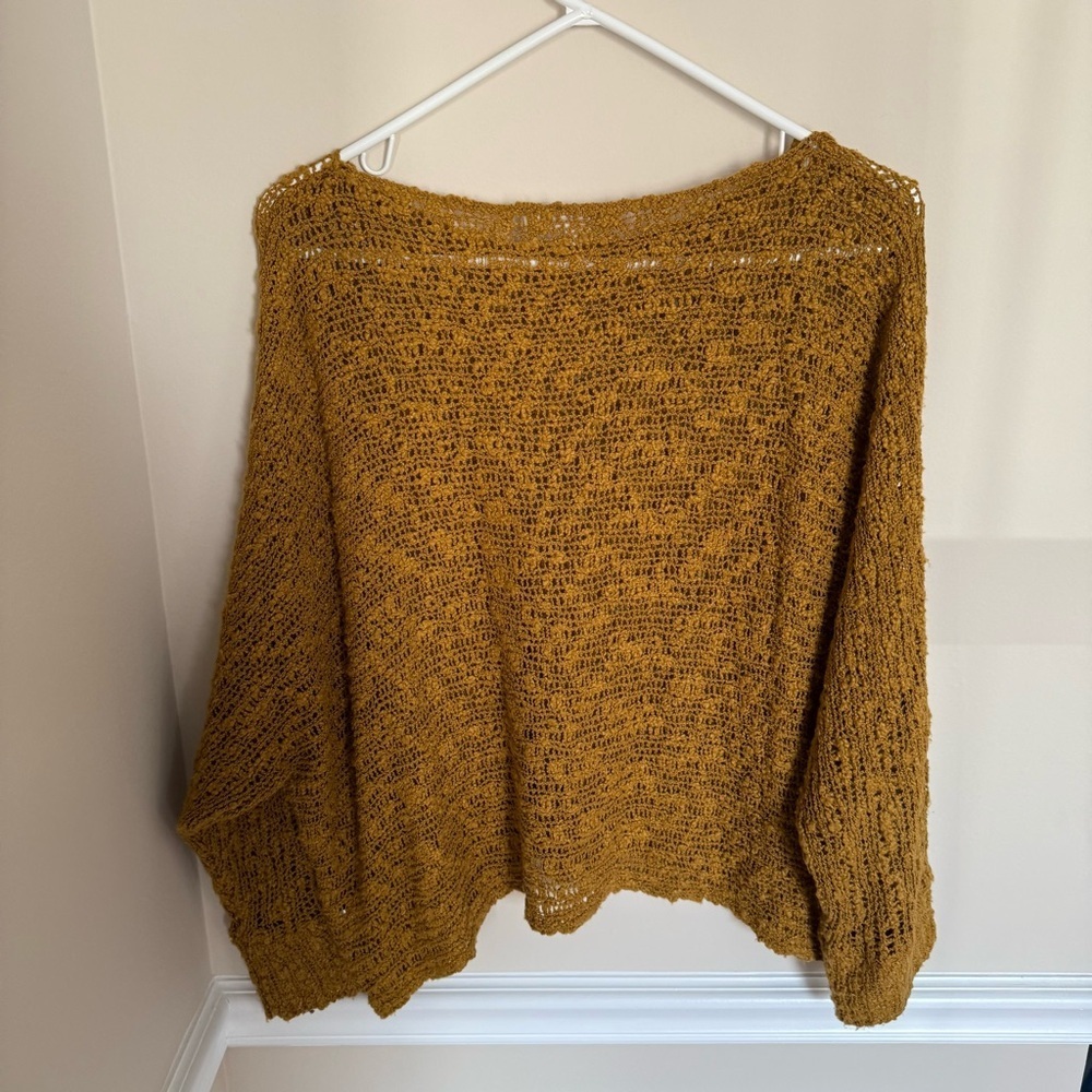 Amber Colored 419 SoHo Pullover by Island Tribe Knits Boho Swim Coverup Sz Large - Picture 5 of 9